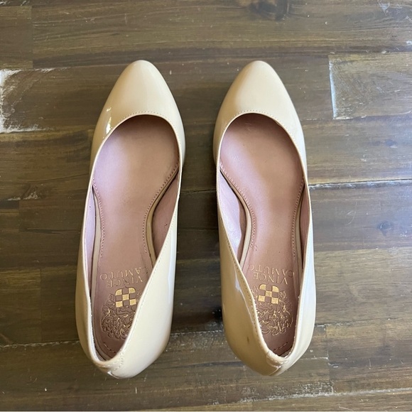 Vince Camuto Desti Patent Platform Nude Heels - Picture 5 of 11